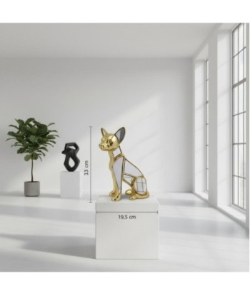 Figura de Perro Chihuahua en Resina Dorada - Decoración Moderna