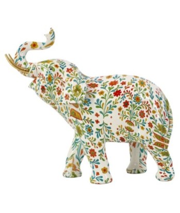 Figura Elefante de Resina Decorativa Estilo Floral para el Hogar