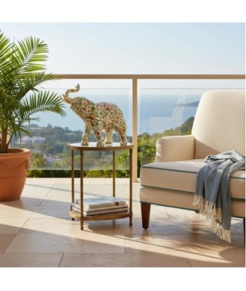 Figura Elefante de Resina Decorativa Estilo Floral para el Hogar