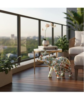 Figura de Elefante de Resina Decorativa - Estilo Floral Único