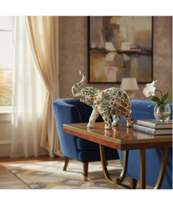 Figura de Elefante de Resina Decorativa - Estilo Floral Único