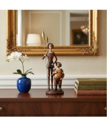 Figura Don Quijote y Sancho Panza de Resina, Estilo Clásico para Decoración