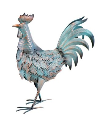 Figura de Gallo de Metal, Decoración Rústica con Detalles Únicos