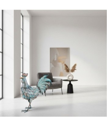 Figura de Gallo de Metal, Decoración Rústica con Detalles Únicos