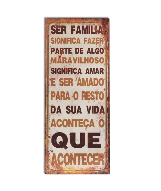 ORIGEN Home Decor Adornos pared portugues Placas Metal | Placa de Metal Marrón Rectangular - 50x20x1cm