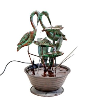 Fuente Flamencos de Metal con Estilo Natural para Decoración
