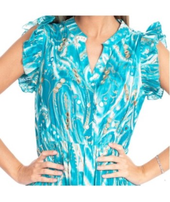 Vestido Largo Midi Azul para Mujer - Moda Elegante, Estampado Chic, Ideal para Fiesta y Ocasiones Especiales,