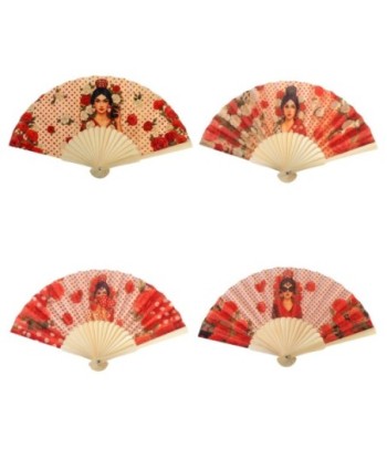 Abanico Flamenca Expositor de Madera con Diseño Floral
