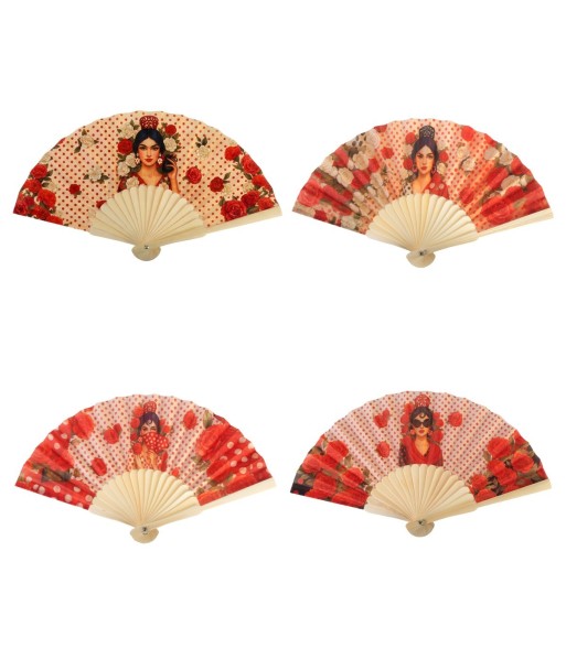 Abanico Flamenca Expositor de Madera con Diseño Floral