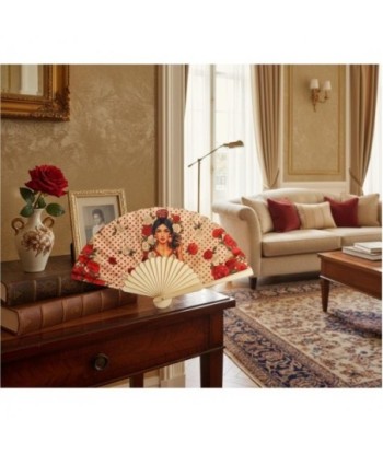 Abanico Flamenca Expositor de Madera con Diseño Floral