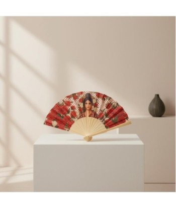 Abanico Flamenca Expositor de Madera con Diseño Floral