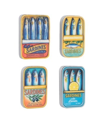 Póster Magnético 4U de Resina con ilustraciones de Sardinas Vintage