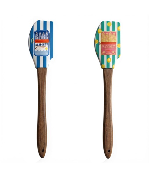 Espátula Sardinas Expositor de MDF y Silicona Alimentaria, Diseño Colorido, Ideal para Cocina