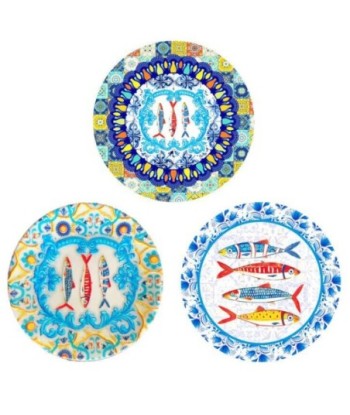 Plato Magnético Sardinas de Resina Color Azul - Decoración Única