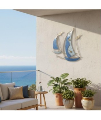 Adorno Pared Barcos de Metal - Diseño Náutico para Decoración
