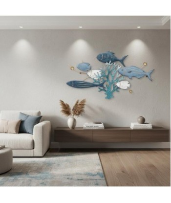 Adorno Pared Peces de Metal para Decoración Acuática en Estilo Marítimo