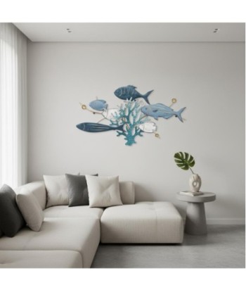 Adorno Pared Peces de Metal para Decoración Acuática en Estilo Marítimo