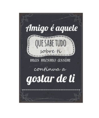 ORIGEN Home Decor Adornos pared portugues Placas Metal | Placa de Metal Negro Rectangular - 33x24x1cm