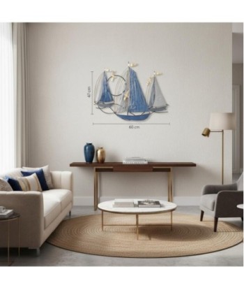 Adorno Pared Barcos de Metal - Estilo Náutico para Jardín