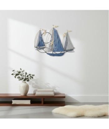 Adorno Pared Barcos de Metal - Estilo Náutico para Jardín