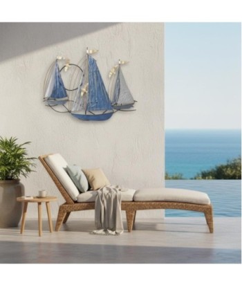 Adorno Pared Barcos de Metal - Estilo Náutico para Jardín