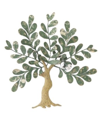 Adorno Pared Árbol de Metal Verde con Detalles Naturales