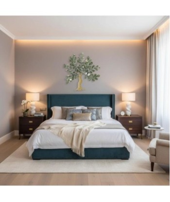 Adorno Pared Árbol de Metal Verde con Detalles Naturales