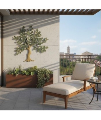 Adorno Pared Árbol de Metal Verde con Detalles Naturales