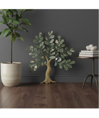 Adorno Pared Árbol de Metal Verde con Detalles Naturales