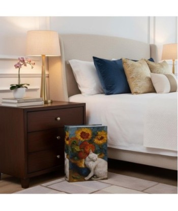 Caja Libro Gato 2U - MDF Forrado Poly, Estilo Artístico, Perfecta para Decoración