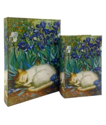 Caja Libro Gato 2U | MDF Forrado Poly | Estilo Artístico Ideal para Decorar