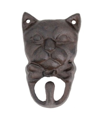 Percha Gato 1 Pomo de Hierro Colado - Decoración Única para el Hogar