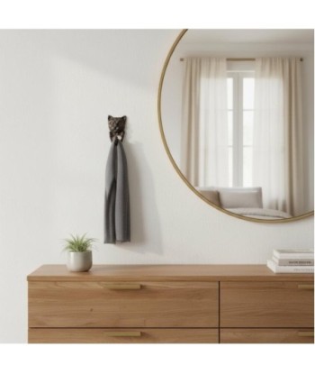 Percha Gato 1 Pomo de Hierro Colado - Decoración Única para el Hogar