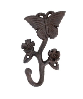 Percha Mariposa 1 Pomo de Hierro Colado - Estilo Vintage para Decoración