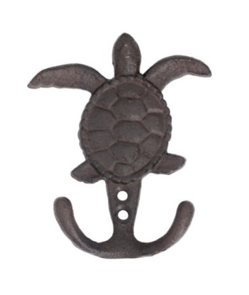 Percha Tortuga 1 Pomo de Hierro Colado - Estilo Nautical y Decorativo