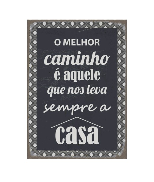 ORIGEN Home Decor Adornos pared portugues Placas Metal | Placa de Metal Negro Rectangular - 33x24x1cm