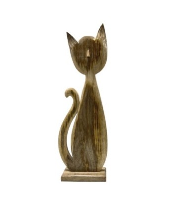 Figura de Gato de Madera - Estilo Original y Decorativo