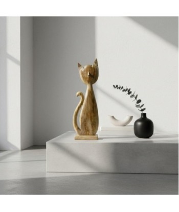 Figura de Gato de Madera - Estilo Original y Decorativo