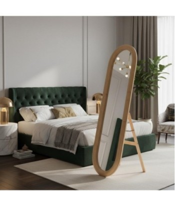 Espejo de Palma y Hierba Marina con diseño ovalado para el hogar