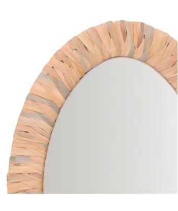 Espejo ovalado de palma y hierba marina - Decoración natural para tu hogar