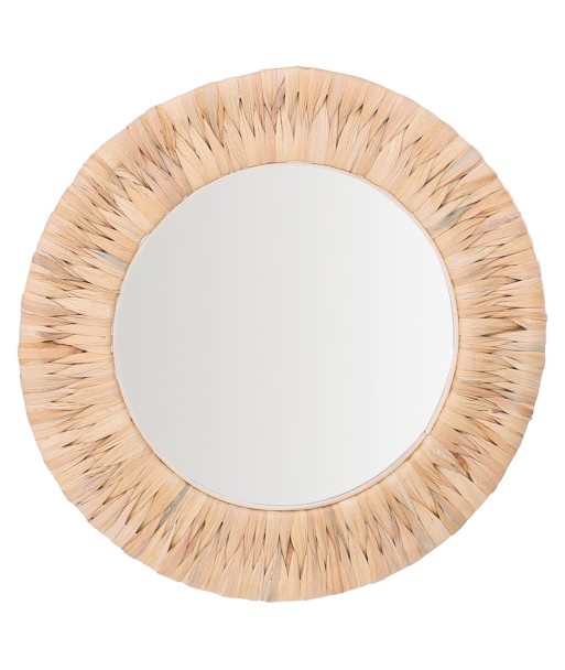 Espejo Redondo de Palma y Hierba Marina - Estilo Natural y Elegante