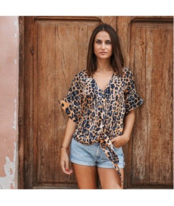 Camisa Mujer Azul Animal Print - Camisa Manga Larga Estilo Casual, Cierre Botón, Ideal para Ocasiones Especiales
