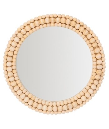 Espejo redondo de palma y hierba marina, estilo natural para decoración