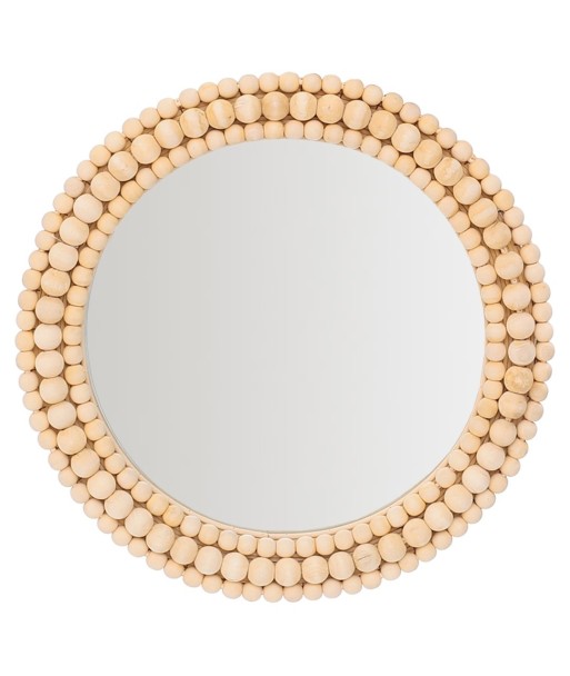 Espejo redondo de palma y hierba marina, estilo natural para decoración