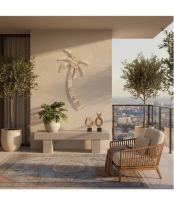Adorno Pared Palmera Natural de Palma y Hierba Marina - Estilo Tropical