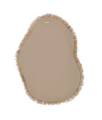 Espejo decorativo de palma y hierba marina con diseño irregular y estilo natural