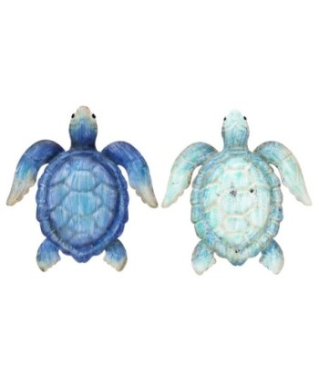 Figura de Tortuga 2U de Metal Azul y Verde para Decoración del Hogar