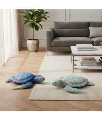 Figura de Tortuga Metal Azul y Verde - Decoración náutica para el hogar