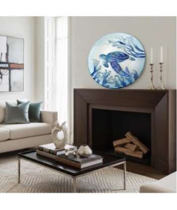 Plato Tortuga de Vidrio Decorativo en Estilo Marino