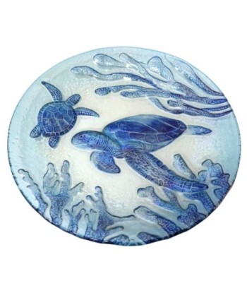 Plato Tortuga de Vidrio, Decoración Acuática Elegante